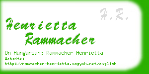 henrietta rammacher business card